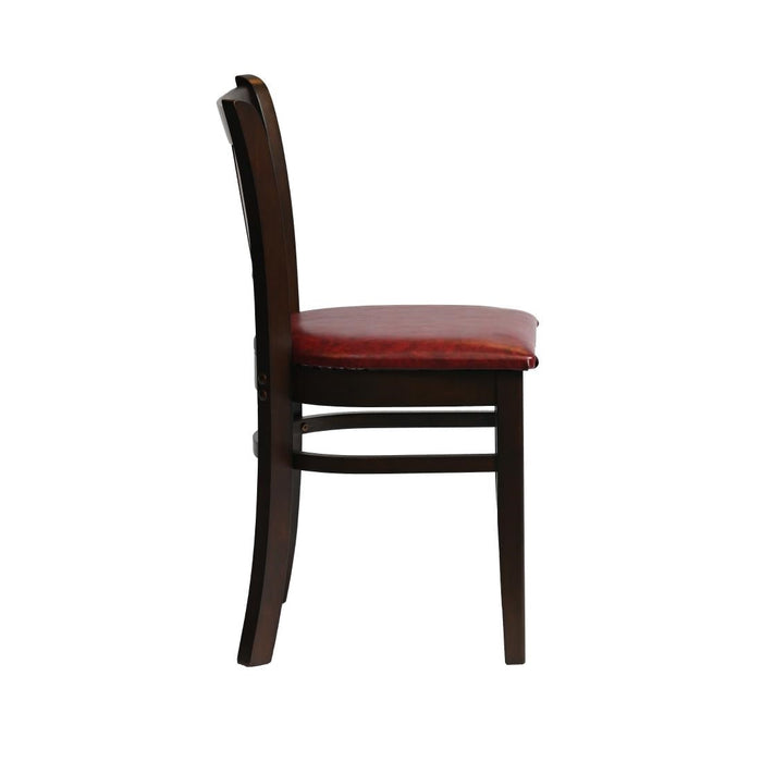 Manhattan Dining Chair in Dark Walnut with Bison Bordeaux Seat (2 Pack) Everyday