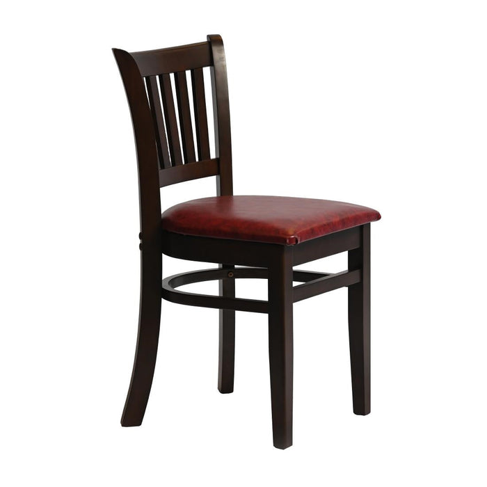 Manhattan Dining Chair in Dark Walnut with Bison Bordeaux Seat (2 Pack) Everyday