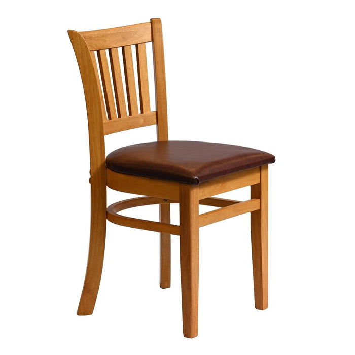 Manhattan Dining Chair in Soft Oak with Bison Espresso Seat (2 Pack) Everyday