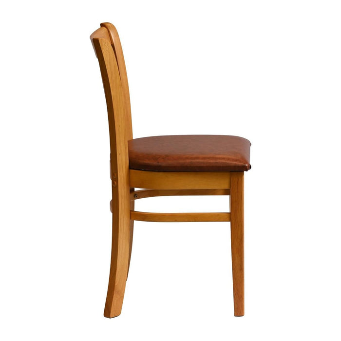Manhattan Dining Chair in Soft Oak with Bison Tan Seat (2 Pack) Everyday
