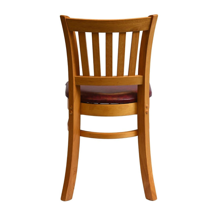 Manhattan Dining Chair in Soft Oak with Bison Bordeaux Seat (2 Pack) Everyday