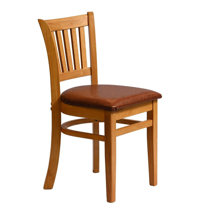 Manhattan Dining Chair in Soft Oak with Bison Bordeaux Seat (2 Pack) Everyday