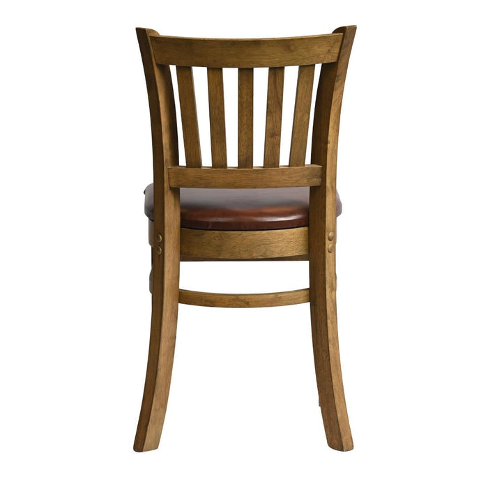 Manhattan Dining Chair in Weathered Oak with Bison Espresso Seat (2 Pack) Everyday