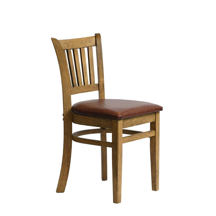 Manhattan Dining Chair in Weathered Oak with Bison Espresso Seat (2 Pack) Everyday