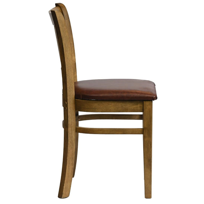 Manhattan Dining Chair in Weathered Oak with Bison Espresso Seat (2 Pack) Everyday
