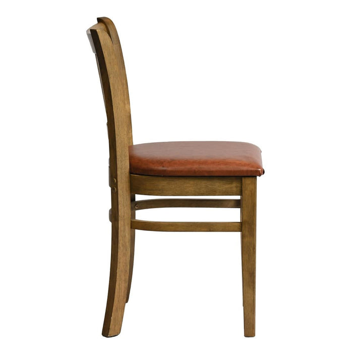 Manhattan Dining Chair in Weathered Oak with Bison Tan Seat (2 Pack) Everyday