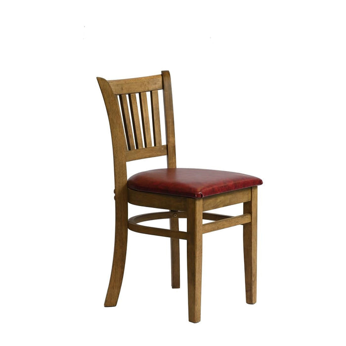 Manhattan Dining Chair in Weathered Oak with Bison Bordeaux Seat (2 Pack) Everyday