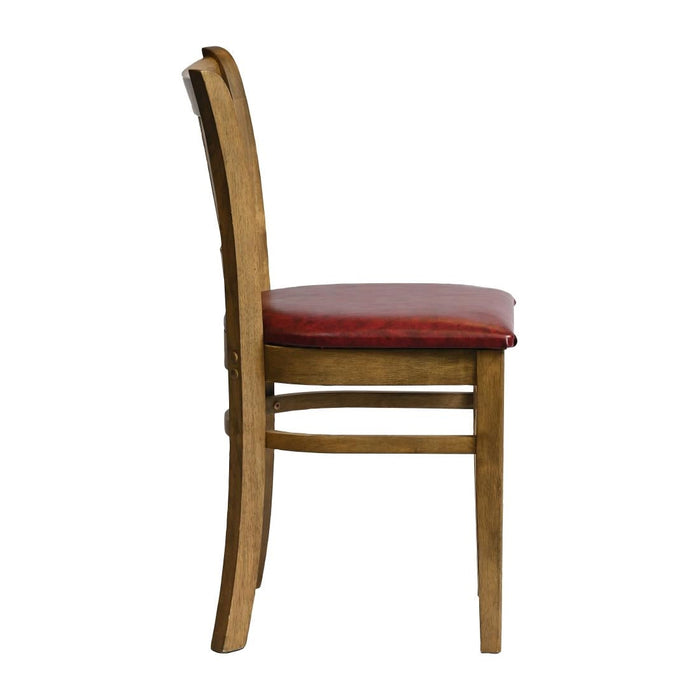 Manhattan Dining Chair in Weathered Oak with Bison Bordeaux Seat (2 Pack) Everyday