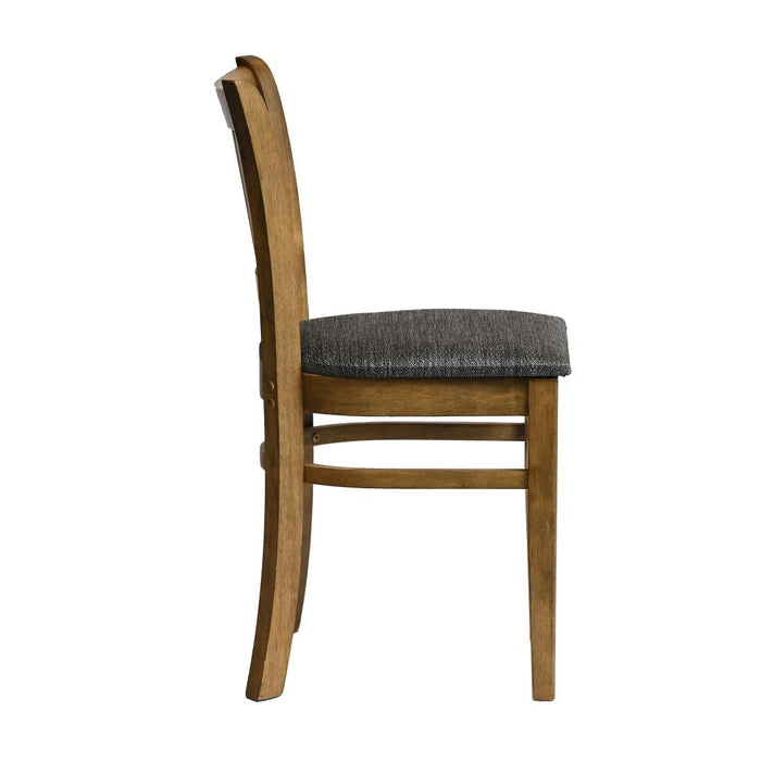 Manhattan Dining Chair in Weathered Oak with Shetland Smoke Seat (2 Pack) Everyday