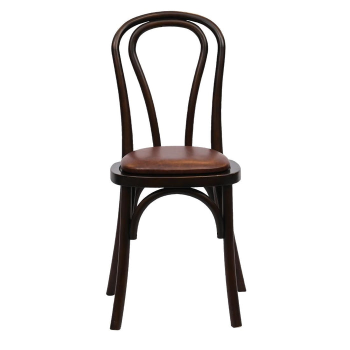Hoop Back Dining Chair in Dark Walnut with Bison Espresso Seat (2 Pack) Everyday