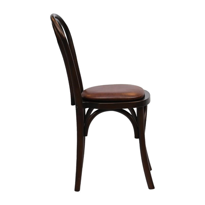 Hoop Back Dining Chair in Dark Walnut with Bison Espresso Seat (2 Pack) Everyday