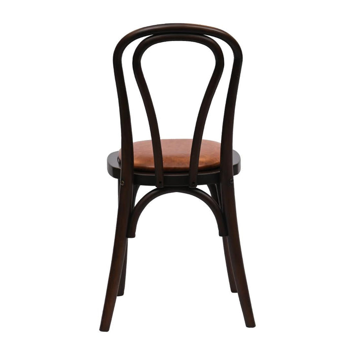 Hoop Back Dining Chair in Dark Walnut with Bison Tan Seat (2 Pack) Everyday