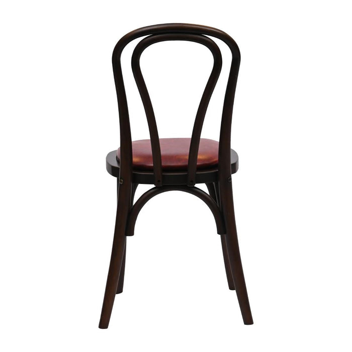 Hoop Back Dining Chair in Dark Walnut with Bison Bordeaux Seat (2 Pack) Everyday