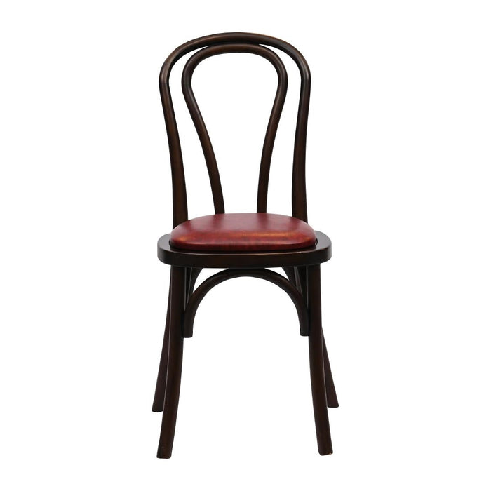 Hoop Back Dining Chair in Dark Walnut with Bison Bordeaux Seat (2 Pack) Everyday