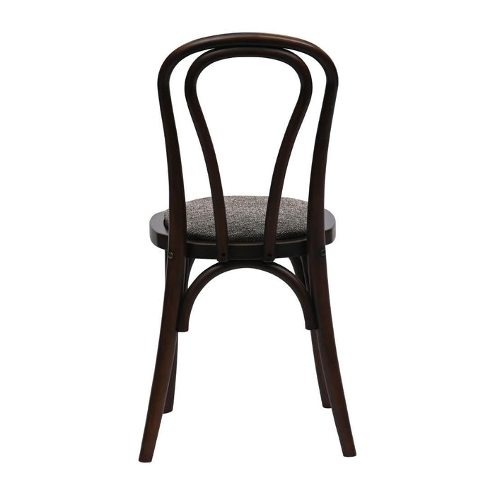 Hoop Back Dining Chair in Dark Walnut with Shetland Smoke Seat (2 Pack) Everyday