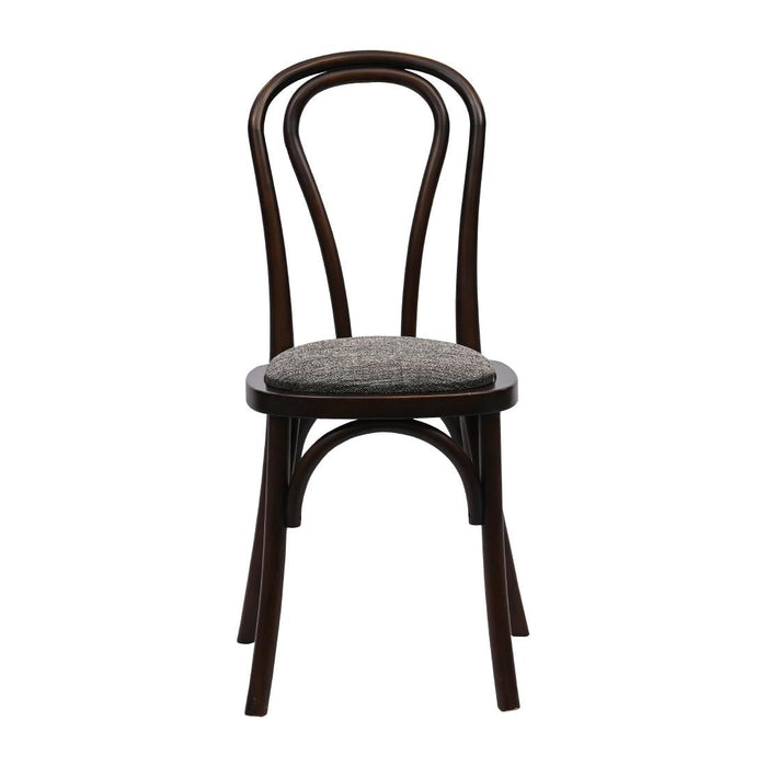 Hoop Back Dining Chair in Dark Walnut with Shetland Smoke Seat (2 Pack) Everyday