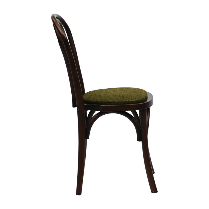 Hoop Back Dining Chair in Dark Walnut with Shetland Forest Seat (2 Pack) Everyday