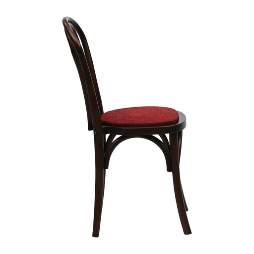Hoop Back Dining Chair in Dark Walnut with Shetland Scarlett Seat (2 Pack) Everyday