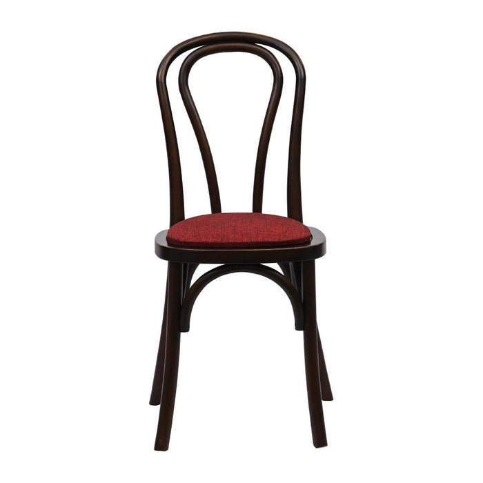 Hoop Back Dining Chair in Dark Walnut with Shetland Scarlett Seat (2 Pack) Everyday