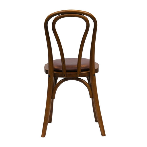 Hoop Back Dining Chair in Weathered Oak with Bison Espresso Seat (2 Pack) Everyday