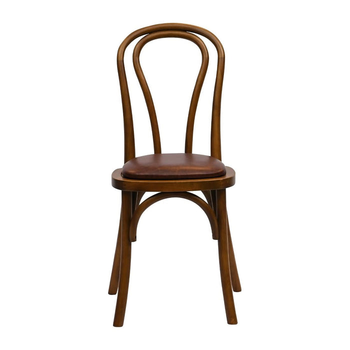 Hoop Back Dining Chair in Weathered Oak with Bison Espresso Seat (2 Pack) Everyday