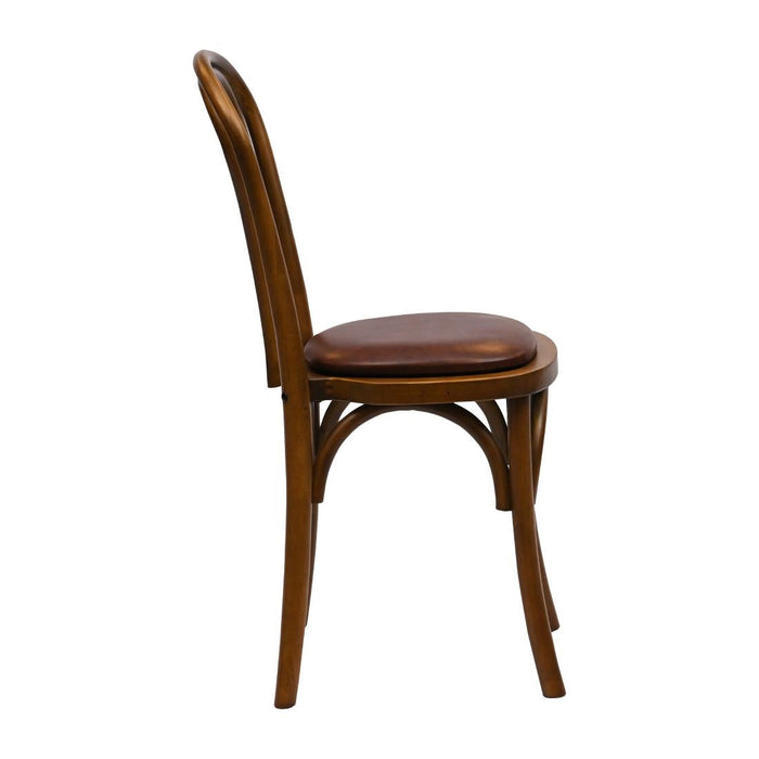 Hoop Back Dining Chair in Weathered Oak with Bison Espresso Seat (2 Pack) Everyday