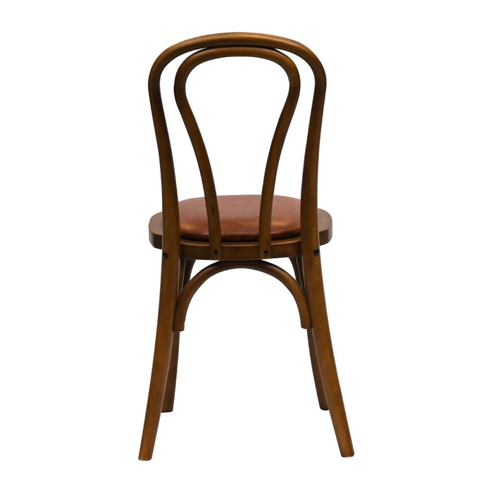 Hoop Back Dining Chair in Weathered Oak with Bison Tan Seat (2 Pack) Everyday