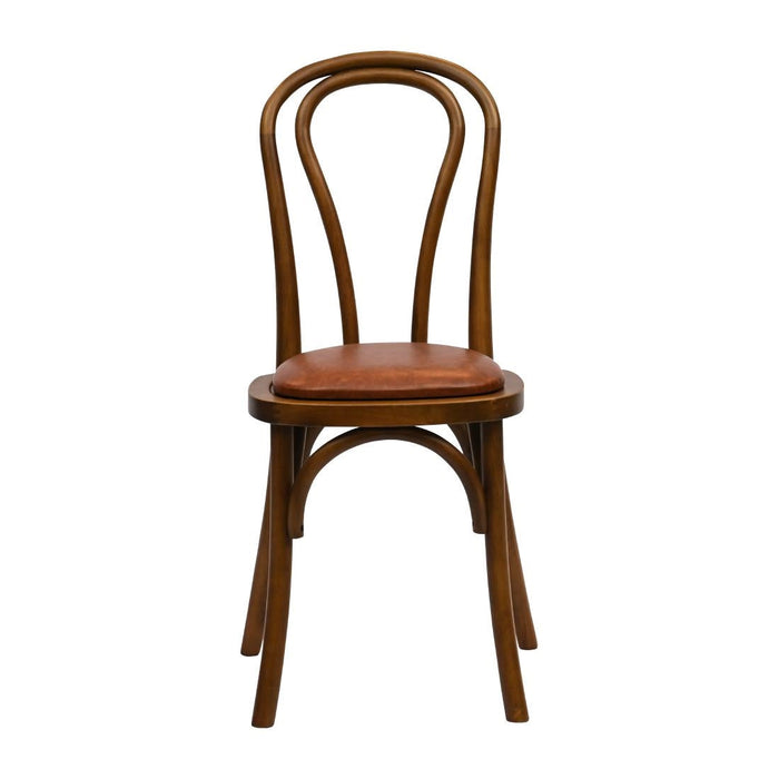Hoop Back Dining Chair in Weathered Oak with Bison Tan Seat (2 Pack) Everyday