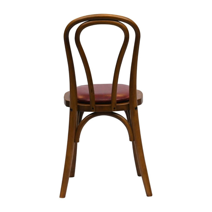 Hoop Back Dining Chair in Weathered Oak with Bison Bordeaux Seat (2 Pack) Everyday