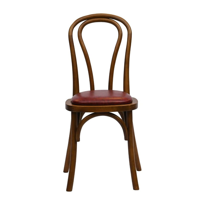 Hoop Back Dining Chair in Weathered Oak with Bison Bordeaux Seat (2 Pack) Everyday