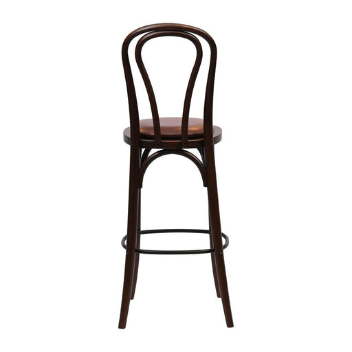 Hoop Back Bar Chair in Dark Walnut with Bison Espresso Seat Everyday