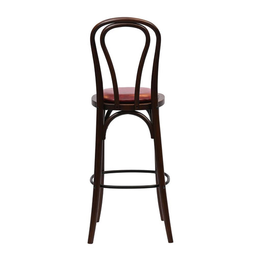 Hoop Back Bar Chair in Dark Walnut with Bison Bordeaux Seat Everyday