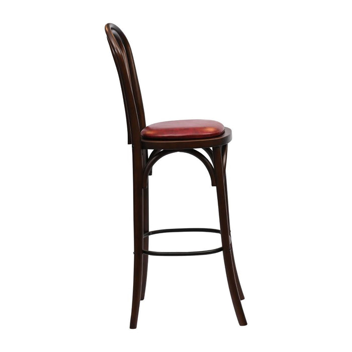 Hoop Back Bar Chair in Dark Walnut with Bison Bordeaux Seat Everyday