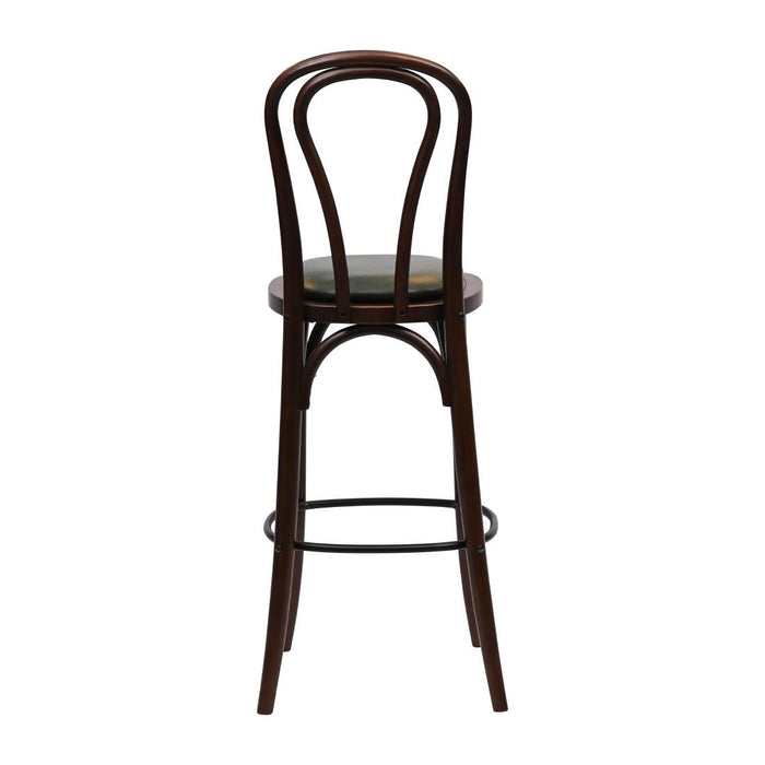 Hoop Back Bar Chair in Dark Walnut with Bison Cedar Seat Everyday
