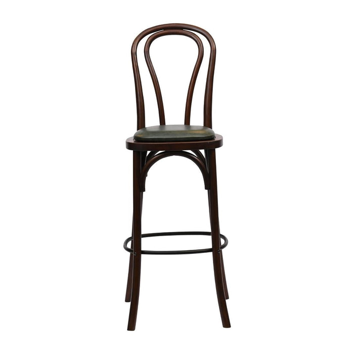 Hoop Back Bar Chair in Dark Walnut with Bison Cedar Seat Everyday