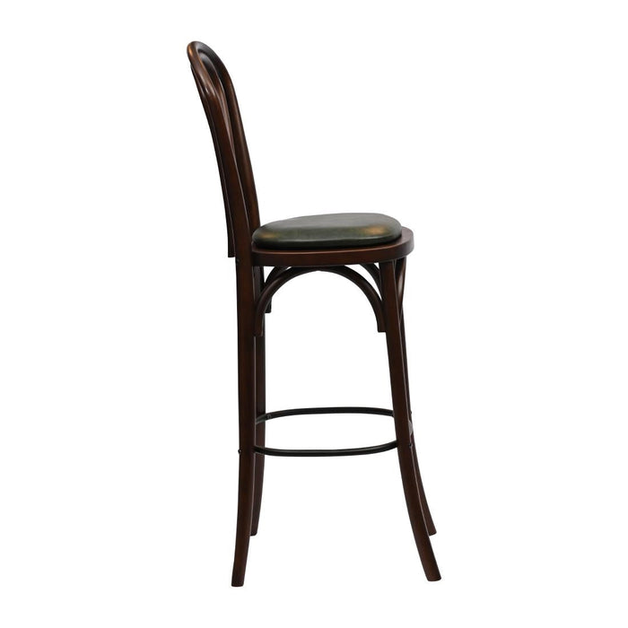 Hoop Back Bar Chair in Dark Walnut with Bison Cedar Seat Everyday
