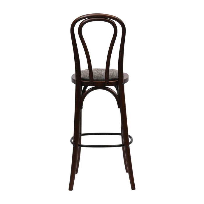 Hoop Back Bar Chair in Dark Walnut with Shetland Smoke Seat Everyday