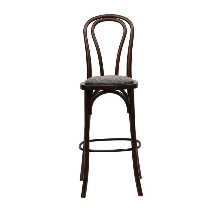 Hoop Back Bar Chair in Dark Walnut with Shetland Smoke Seat Everyday