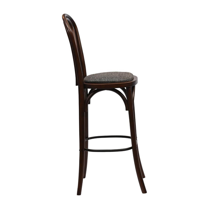 Hoop Back Bar Chair in Dark Walnut with Shetland Smoke Seat Everyday