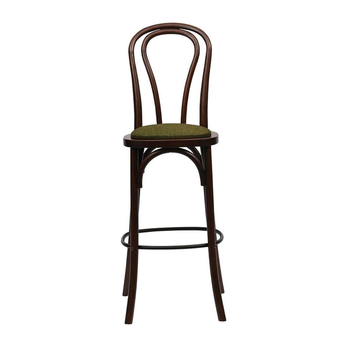 Hoop Back Bar Chair in Dark Walnut with Shetland Forest Seat Everyday