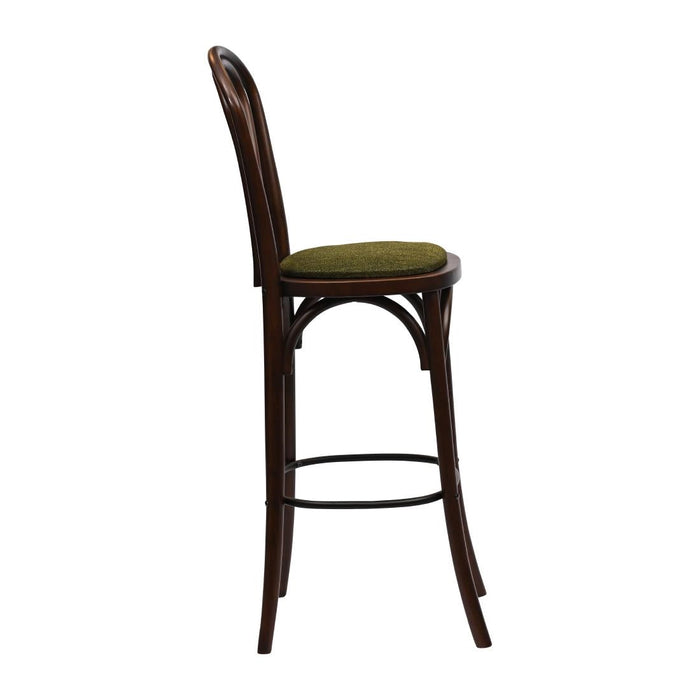 Hoop Back Bar Chair in Dark Walnut with Shetland Forest Seat Everyday