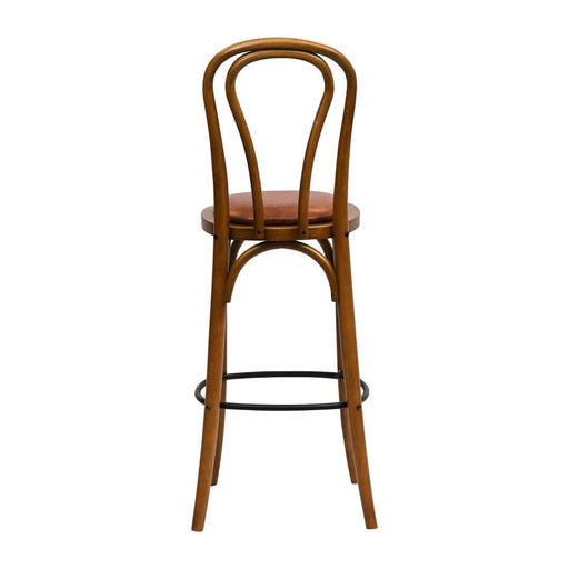 Hoop Back Bar Chair in Weathered Oak with Bison Tan Seat Everyday