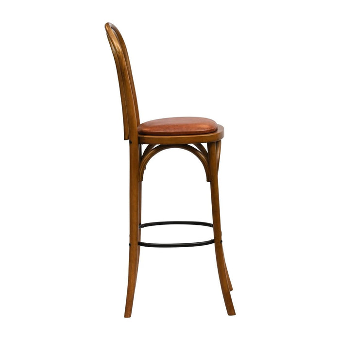 Hoop Back Bar Chair in Weathered Oak with Bison Tan Seat Everyday