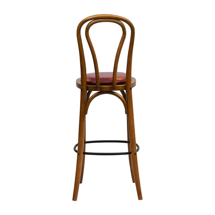 Hoop Back Bar Chair in Weathered Oak with Bison Bordeaux Seat Everyday