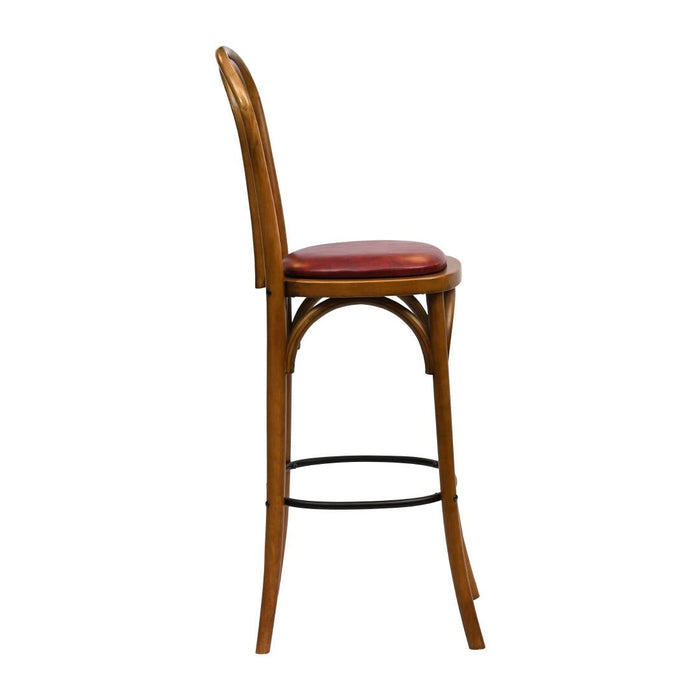 Hoop Back Bar Chair in Weathered Oak with Bison Bordeaux Seat Everyday