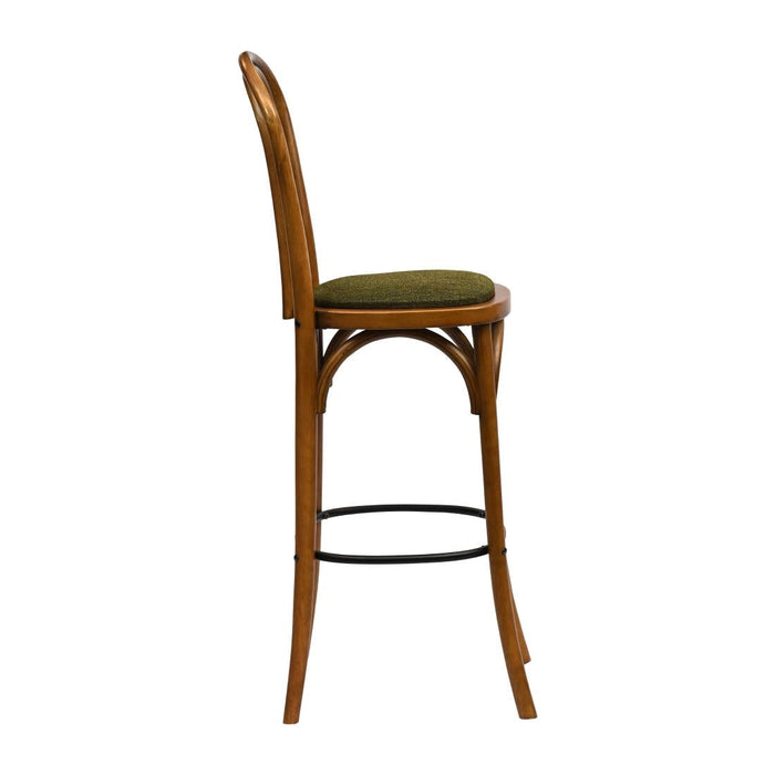 Hoop Back Bar Chair in Weathered Oak with Shetland Forest Seat Everyday
