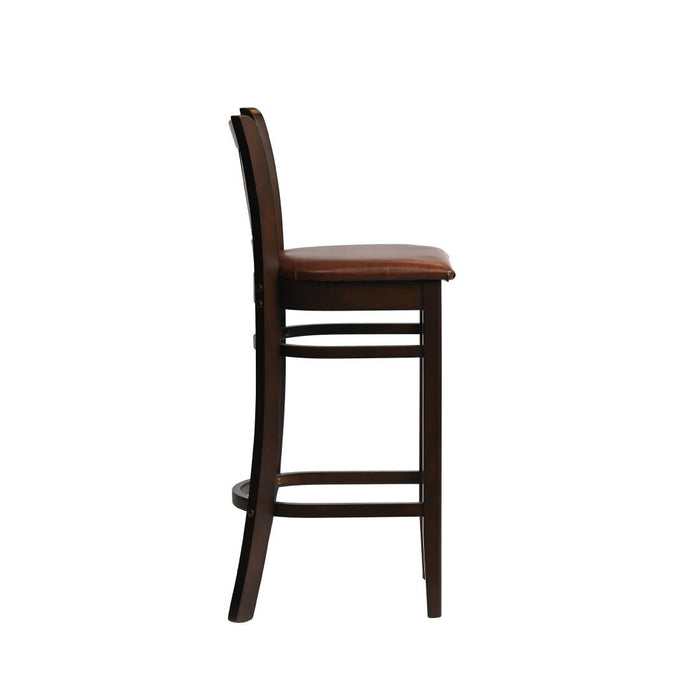 Manhattan Bar Chair in Dark Walnut with Bison Espresso Seat Everyday