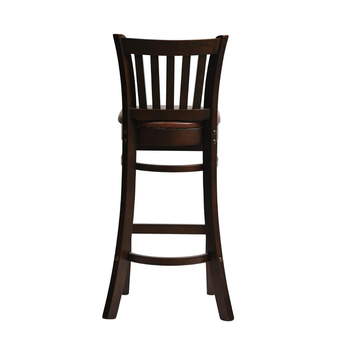 Manhattan Bar Chair in Dark Walnut with Bison Espresso Seat Everyday