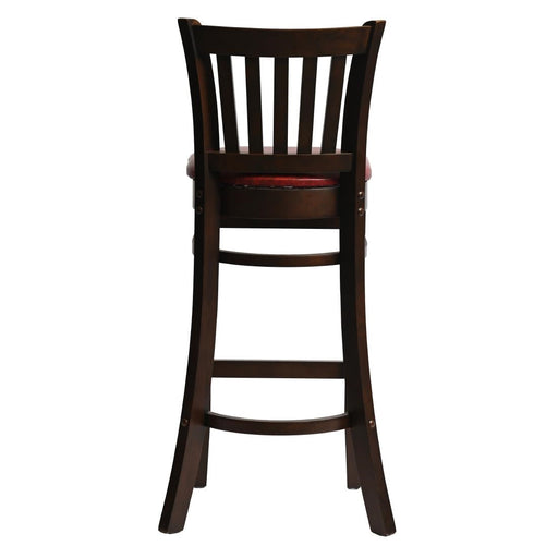 Manhattan Bar Chair in Dark Walnut with Bison Bordeaux Seat Everyday
