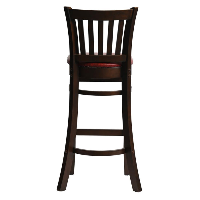Manhattan Bar Chair in Dark Walnut with Bison Bordeaux Seat Everyday
